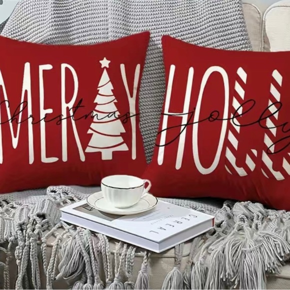 4pcs Merry Christmas Tree Decorative Throw Pillow Cover,18*18I nch Set Of 4 B15 - Picture 4 of 4